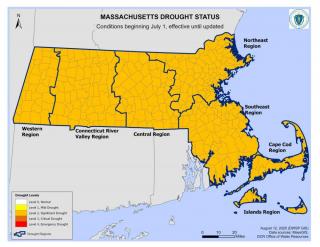 MA Drought Status Map (as of August 12, 2020) 